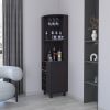FM FURNITURE Leah Corner Bar cabinet with ample storage and wine rack. Wengue