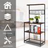 Artisasset Kitchen Bakers Rack, Coffee Bar, Microwave Oven Stand with High Display Shelf, for Spice Rack Organizer Workstation with 10 Hooks
