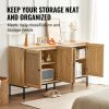 VEVOR Rattan Cabinet, Rattan Storage Cabinet 59inch with 4 Magnetic Doors and Adjustable Shelves, Sideboard Buffet Cabinet for Hallway, Entryway