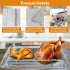2Pcs Air Fryer Basket Tray 15.35x11.61in Stainless Steel Rustproof Non-Stick Oven Pan and Tray