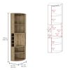 Oban Corner Bar Cabinet with Five Shelves , Eight Bottle Cubbies and Steamware Macadamia
