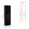 Oban Corner Bar Cabinet with Five Shelves , Eight Bottle Cubbies and Steamware Black