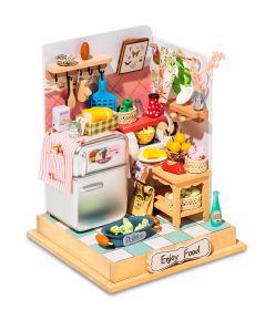 Robotime DIY Taste Life Kitchen Doll House with Furniture Children Adult Miniature Dollhouse Bubble Bath Wooden Kits Toy Gift DS (Ships From: China, Color: DS015 Taste Life)