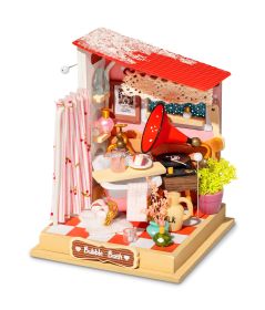 Robotime DIY Taste Life Kitchen Doll House with Furniture Children Adult Miniature Dollhouse Bubble Bath Wooden Kits Toy Gift DS (Ships From: China, Color: DS018 Bubble bath)