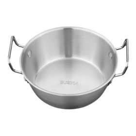 Double Ear Soup Bowl Snack Bowl for Household or Commerial (Color: Silver, Type: 13cm)