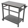 Outdoor Prep Dining Table; Movable Pizza Oven Stand;  Stainless Steel Patio Bar Cart; Patio Grilling Backyard BBQ Grill Cart