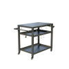 3-Shelf Outdoor Grill Table, Grill Cart Outdoor with Wheels, Pizza Oven and Food Prep Table, Blackstone Table with Stainless Steel Tabletop