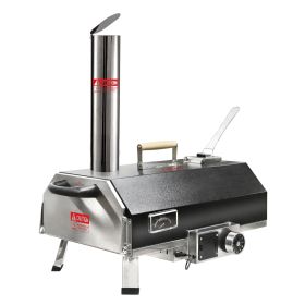 Black 12 Wood Fired Outdoor Pizza Oven - Portable Hard Wood Pellet Pizza Oven - Ideal for Any Outdoor Kitchen - Outdoor Cooking Pizza Maker - Backyard (Color: as Pic)