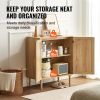 VEVOR Rattan Cabinet, Rattan Storage Cabinet 31.5inch with 2 Magnetic Doors and Adjustable Shelves, Sideboard Buffet Cabinet for Hallway, Entryway