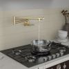 Traditional Wall Mount Stove Swing Arm Folding 2 Handles 360°Rotation Dual Joints Pot Filler Kitchen Faucet with ABS Faucet Aerator