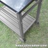 Outdoor Prep Dining Table; Movable Pizza Oven Stand;  Stainless Steel Patio Bar Cart; Patio Grilling Backyard BBQ Grill Cart