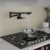 Traditional Wall Mount Stove Swing Arm Folding 2 Handles 360°Rotation Dual Joints Pot Filler Kitchen Faucet with ABS Faucet Aerator